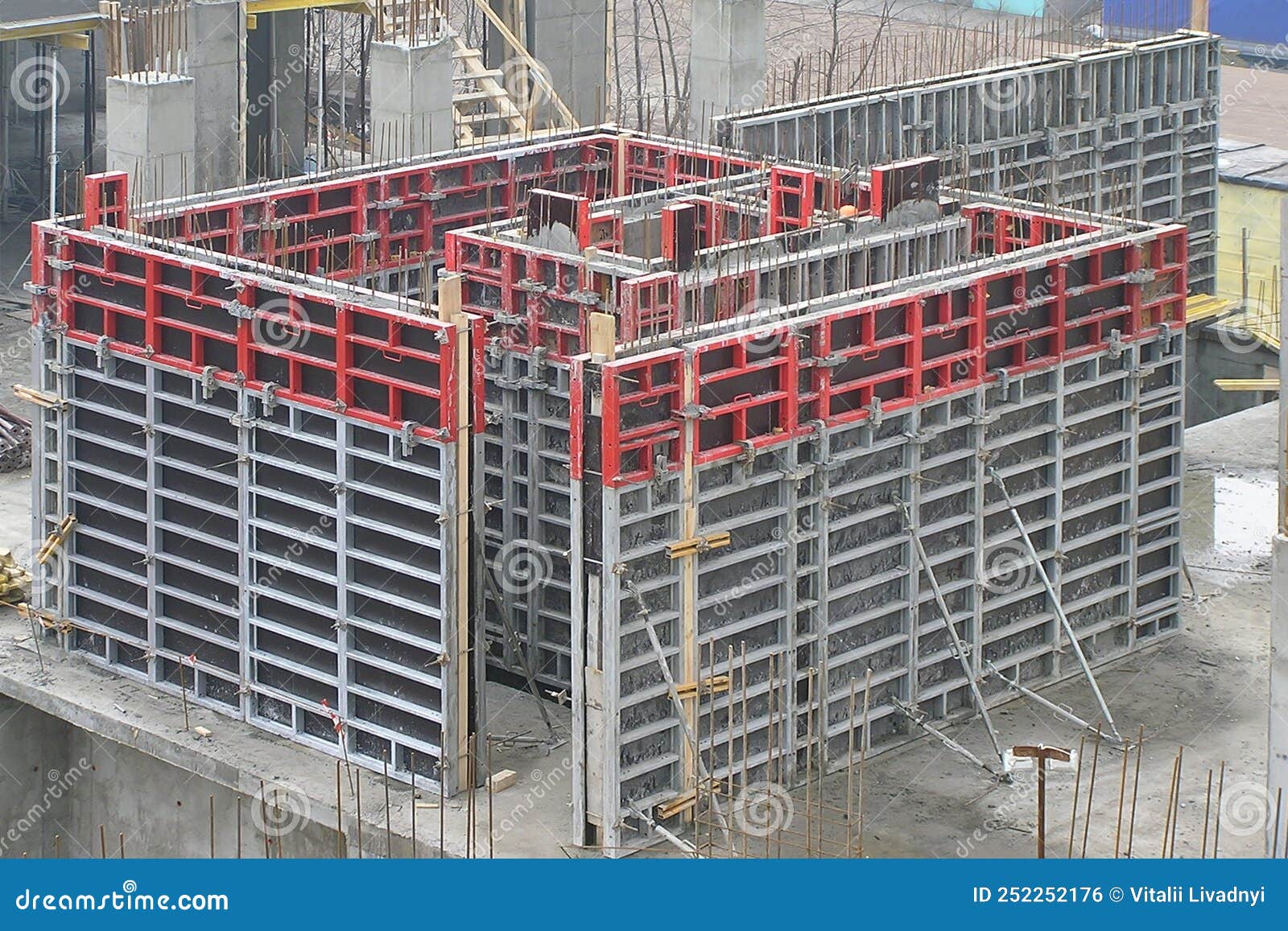 Elevator shaft formwork stock photo. Image of frame 252252176