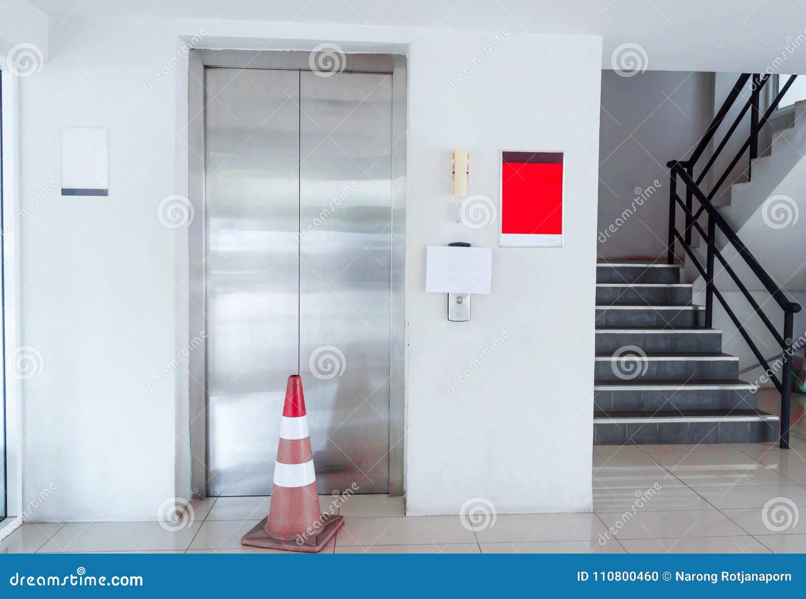Elevator Was Broken. Please Use the Stairs Stock Photo Image of door