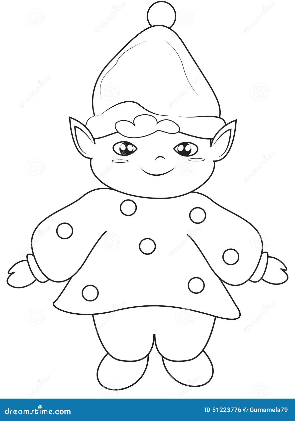 Elf Coloring Page Stock Illustration - Image: 51223776