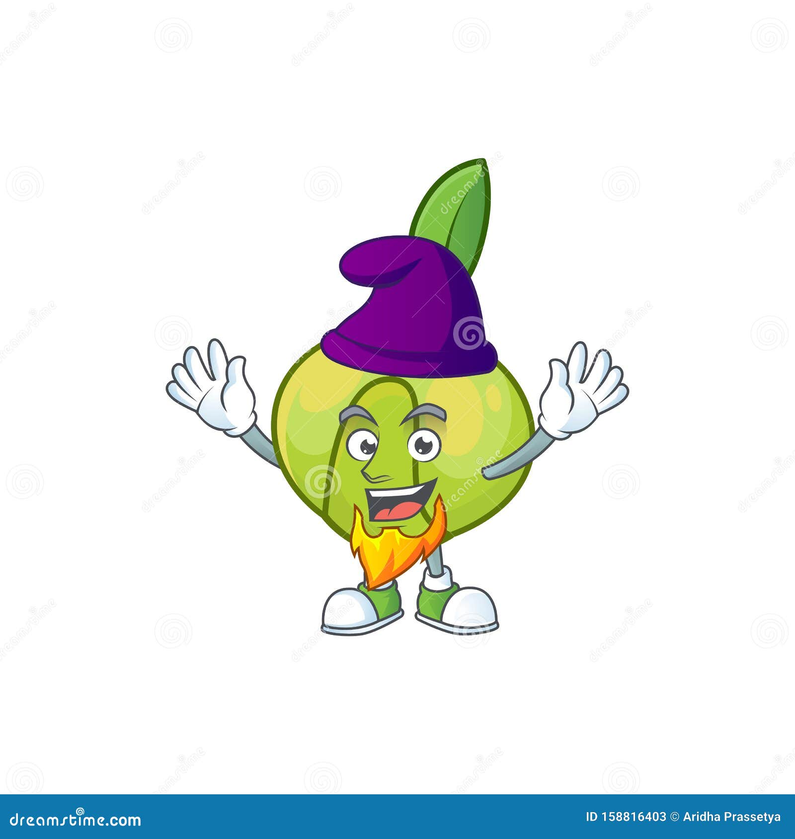 Elf Elephant Apple Fruit in Cartoon Character Stock Vector ...