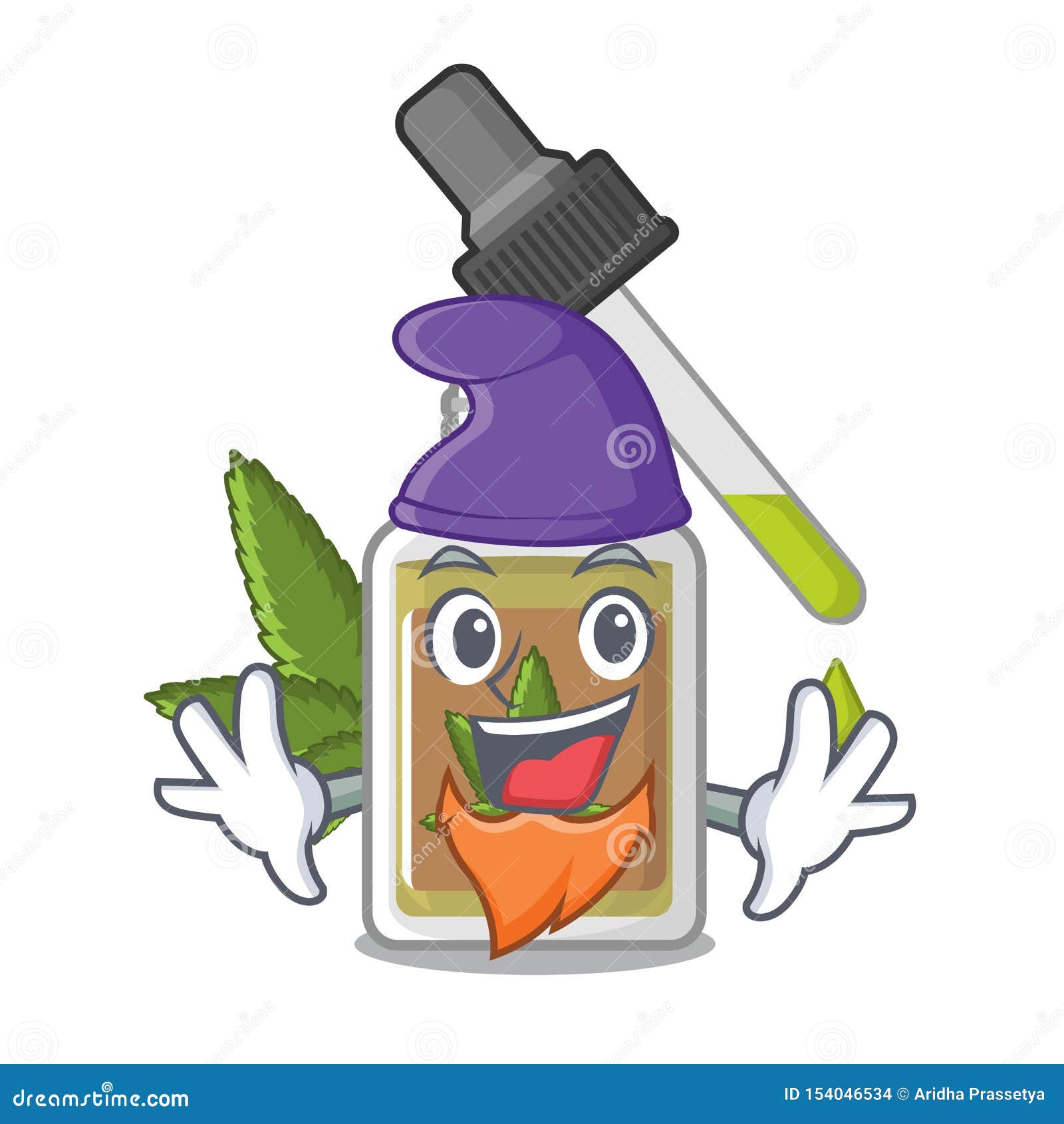 Elf Hemp Oil in the Character Bottle Stock Vector Illustration of medical, fairy 154046534