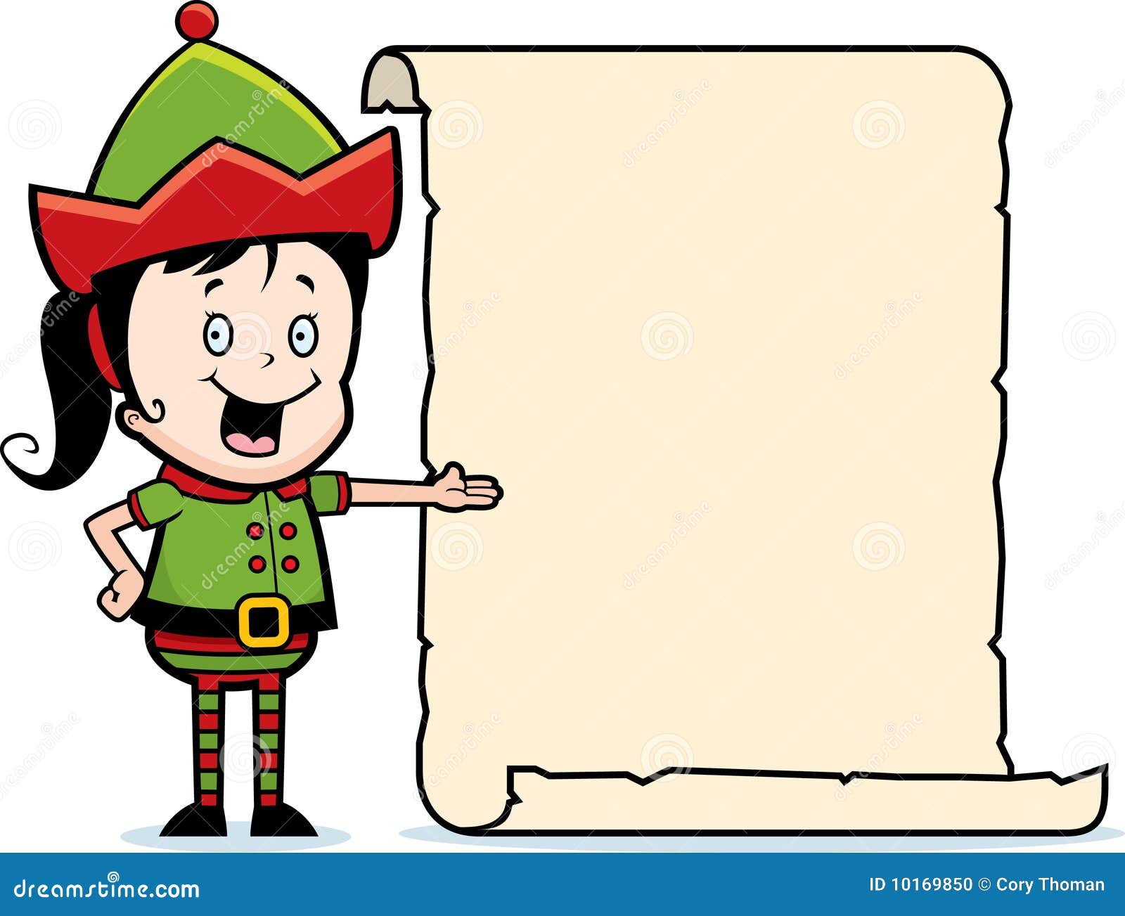 Elf List stock vector. Illustration of christmas, cartoon 10169850