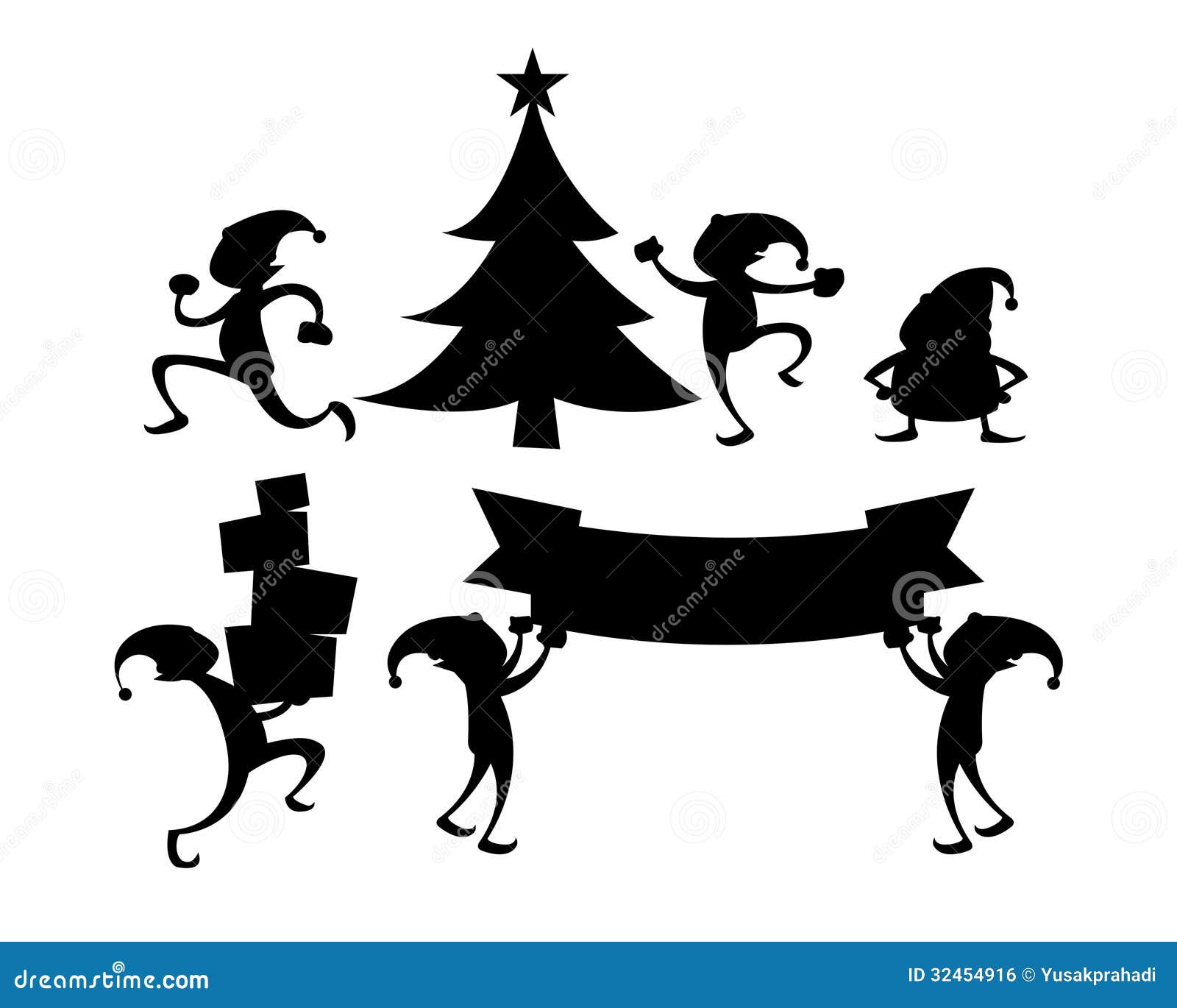 Christmas Elf Silhouette Set Download preview Add to lightbox FREE DOWNLOAD