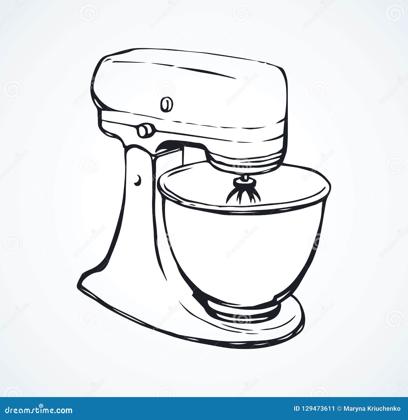 Premium Vector | Mixer drawing by one continuous line isolated