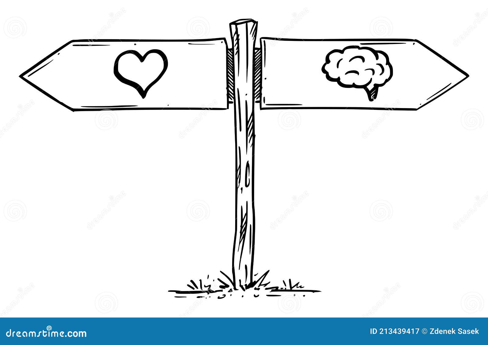 Elige El Amor O La Lógica O Emoción Cerebral. Dibujo a Mano E Ilustración  Ilustración del Vector - Ilustración de calle, izquierdo: 213439417