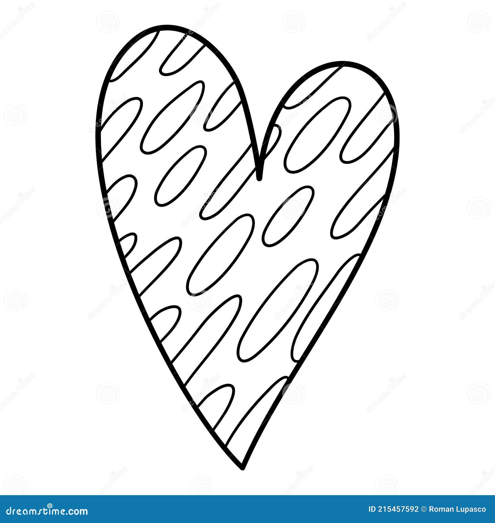 elipse dotted heart icon, hand drawn and outline style