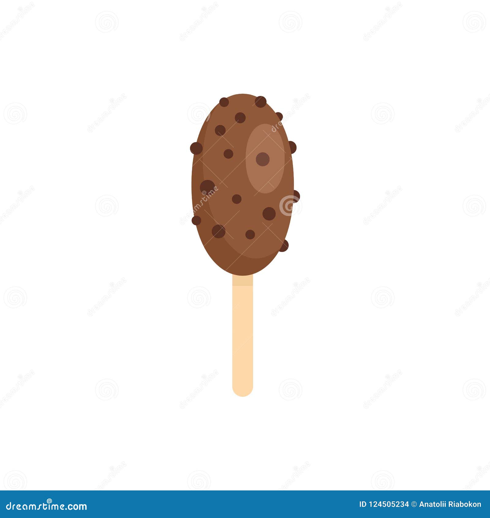 elipse ice cream icon, flat style