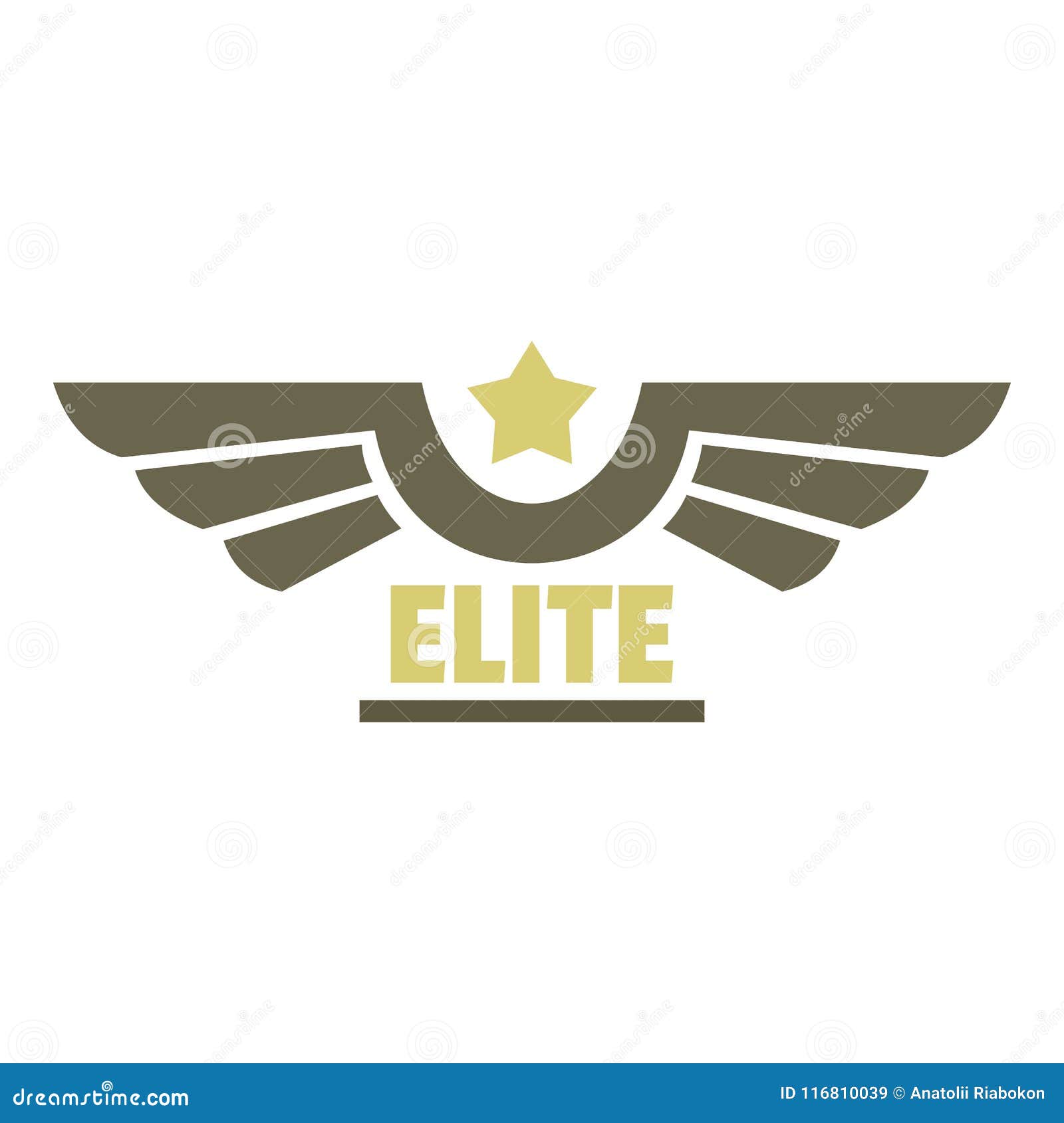 elite air force icon logo, flat style