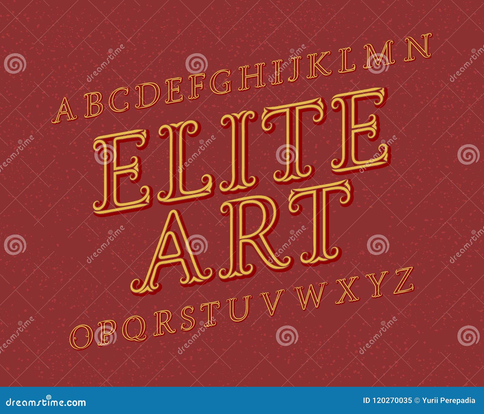 Elite Art Typeface. Vintage Font Stock Vector - Illustration of poster ...