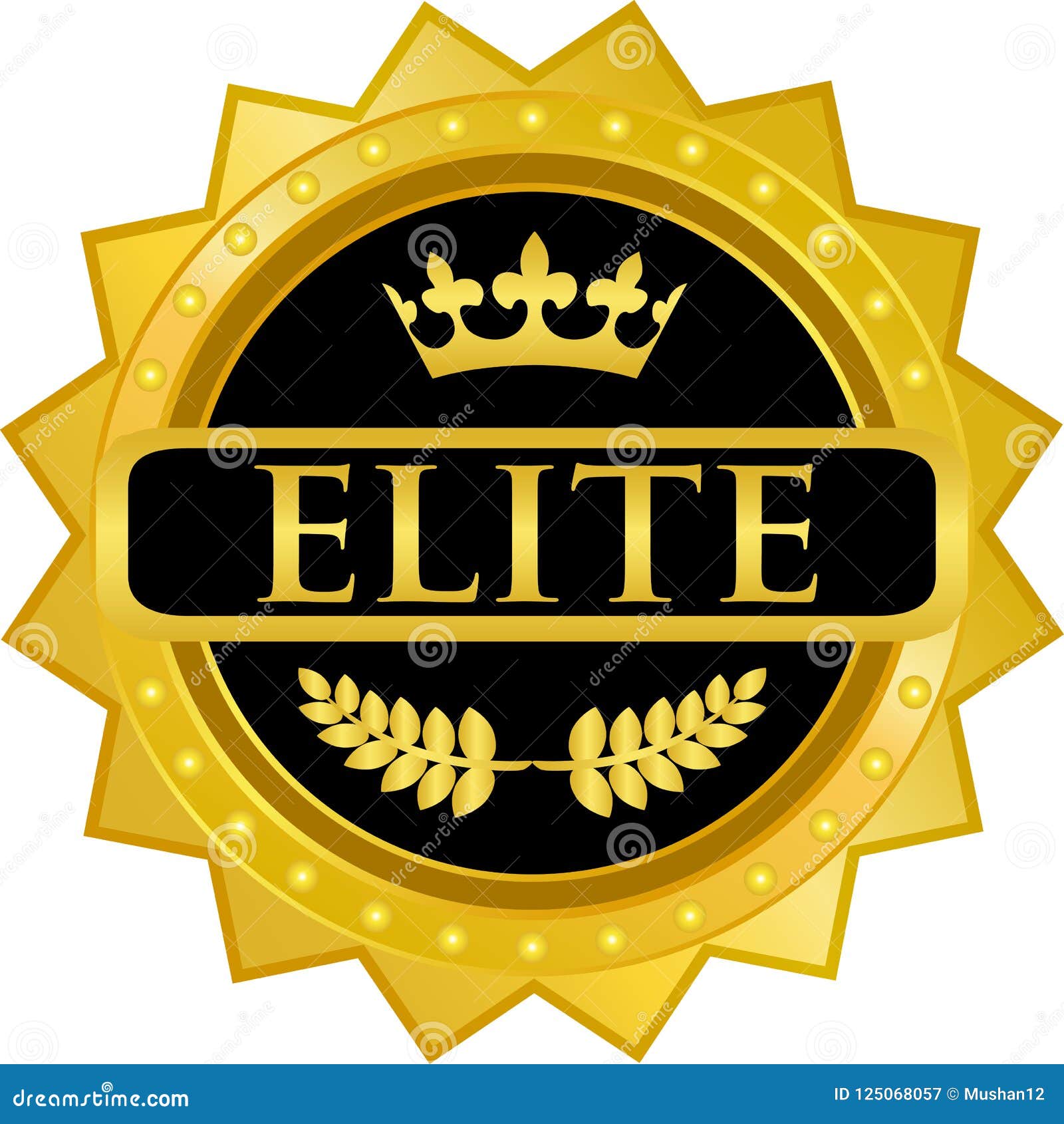 elite gold badge label icon