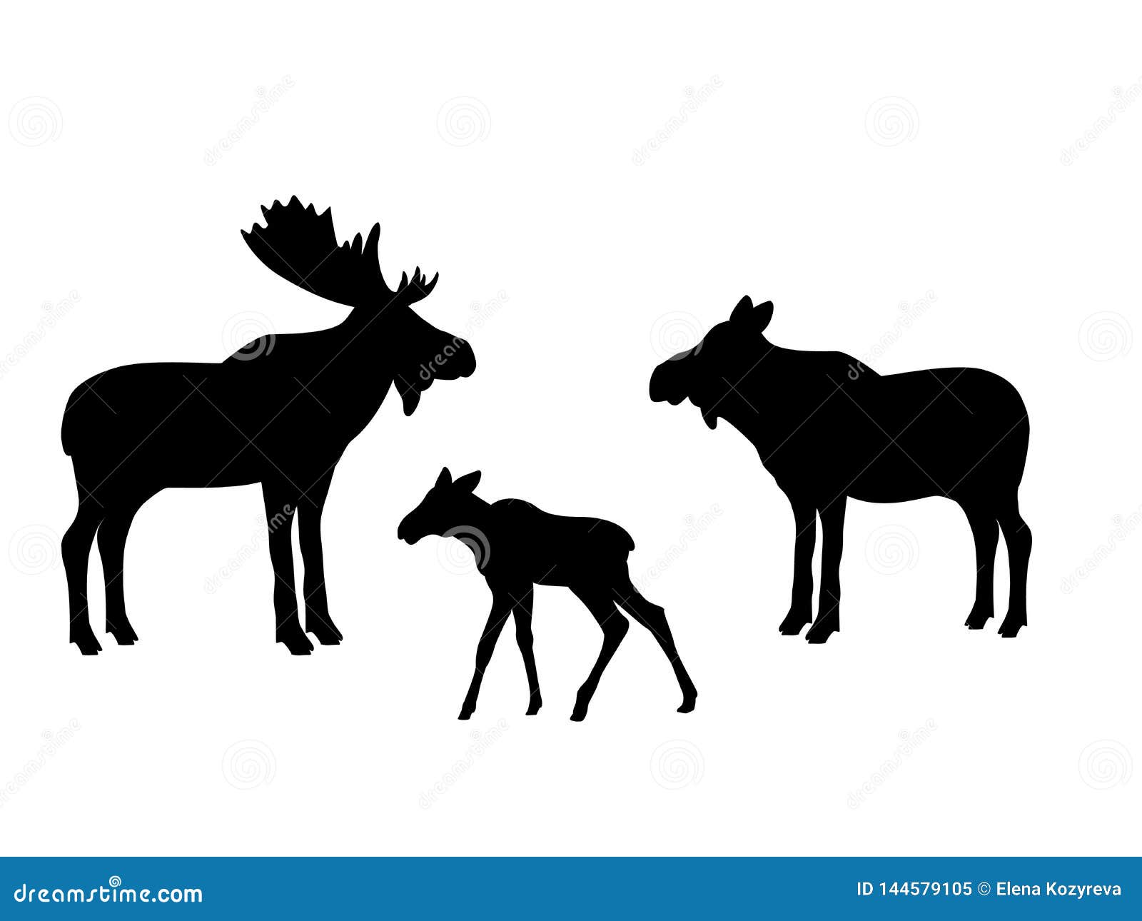 elk moose mammal black silhouette animal