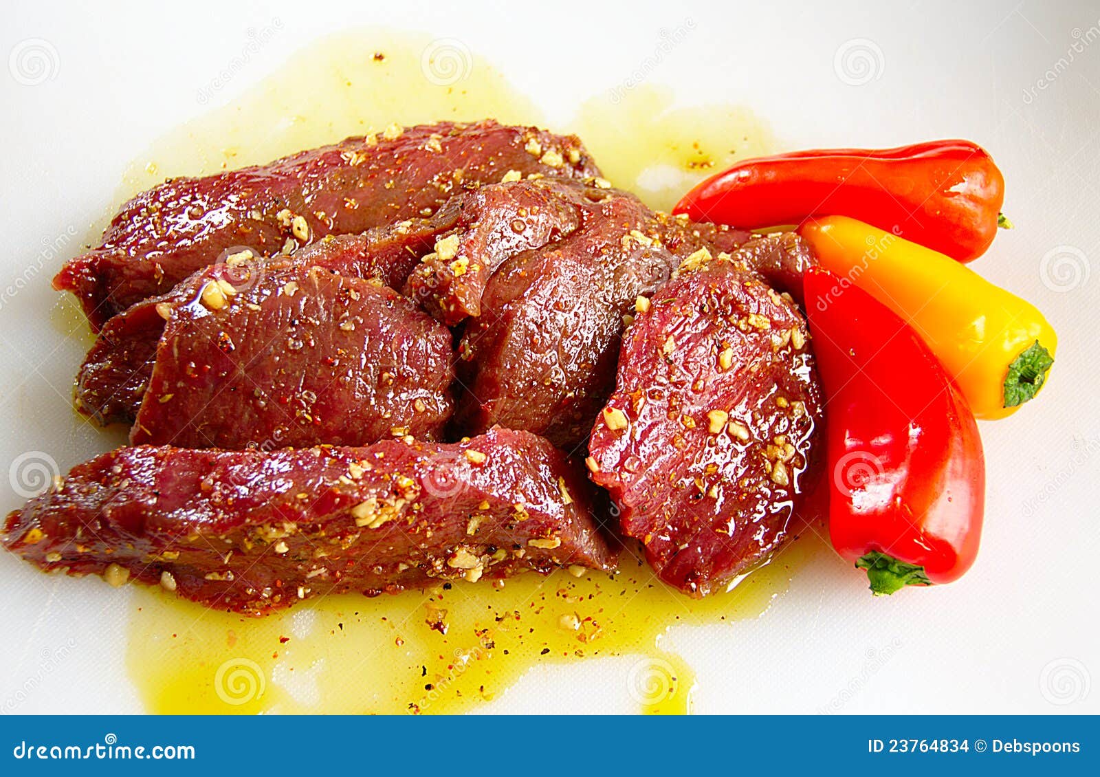 Elk steaks in marinade stock photo. Image of fresh, steak 23764834