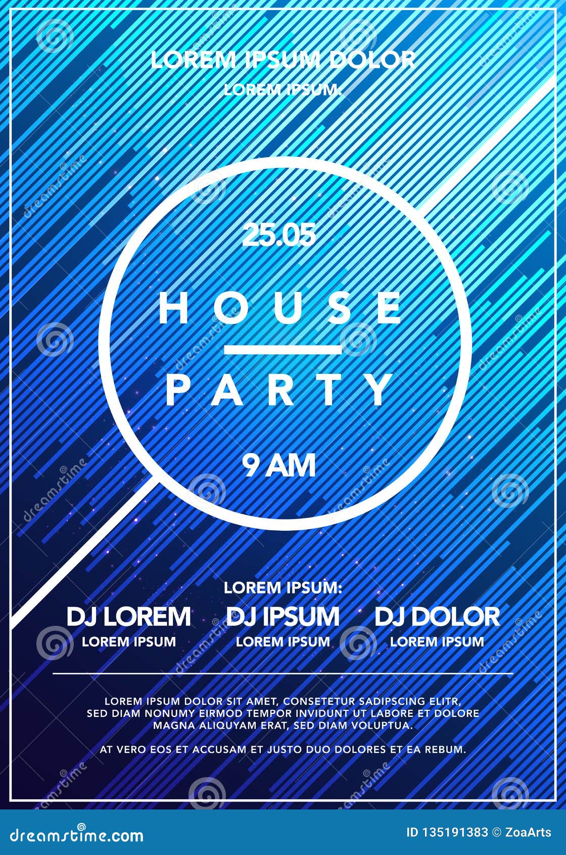 Vector Illustration Minimal House Party Poster. Futuristic Flyer Design.  Dynamic Background with Line Shapes in Motion Template Stock Vector -  Illustration of lines, concert: 135191383