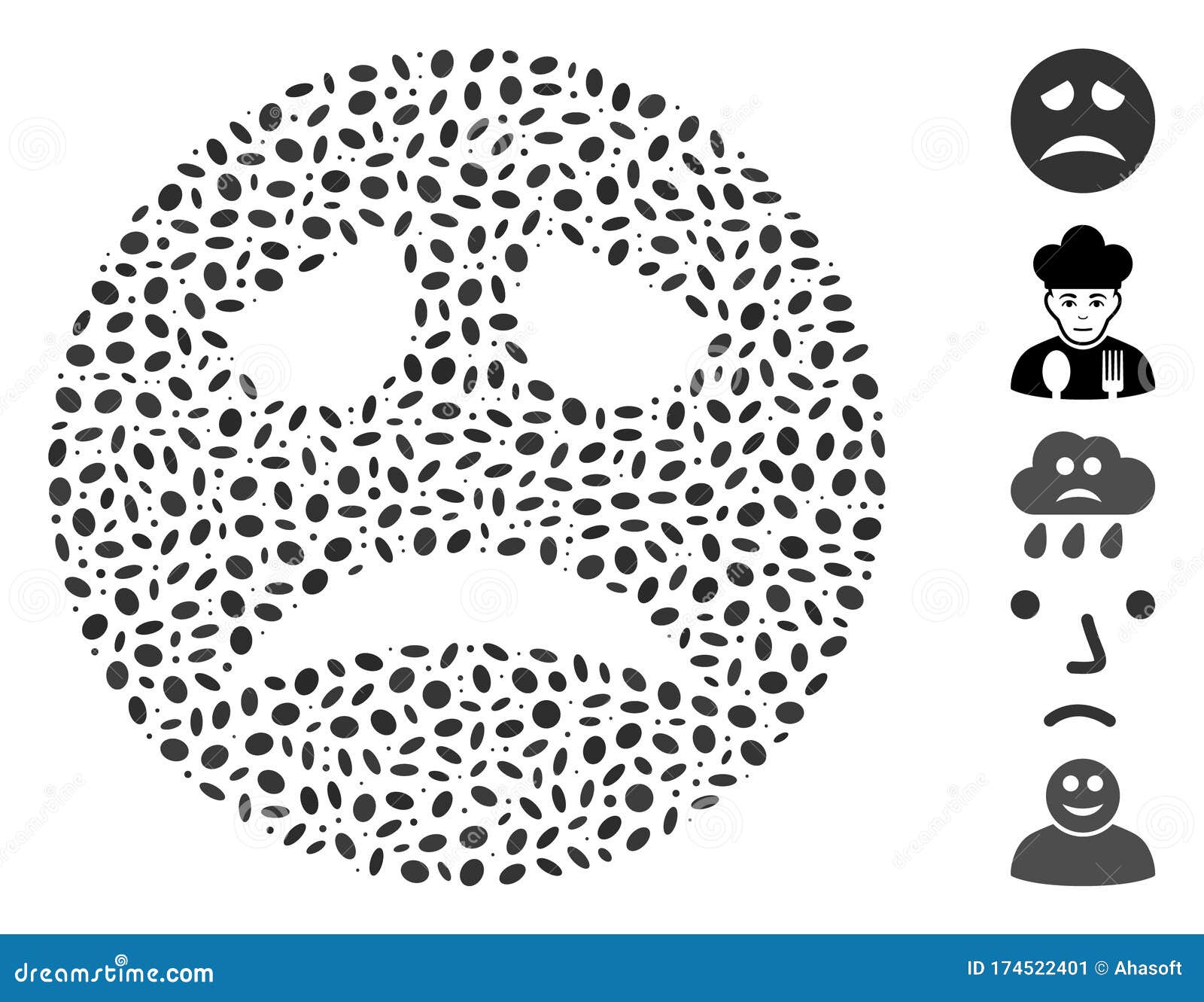 ellipse collage sadness smiley