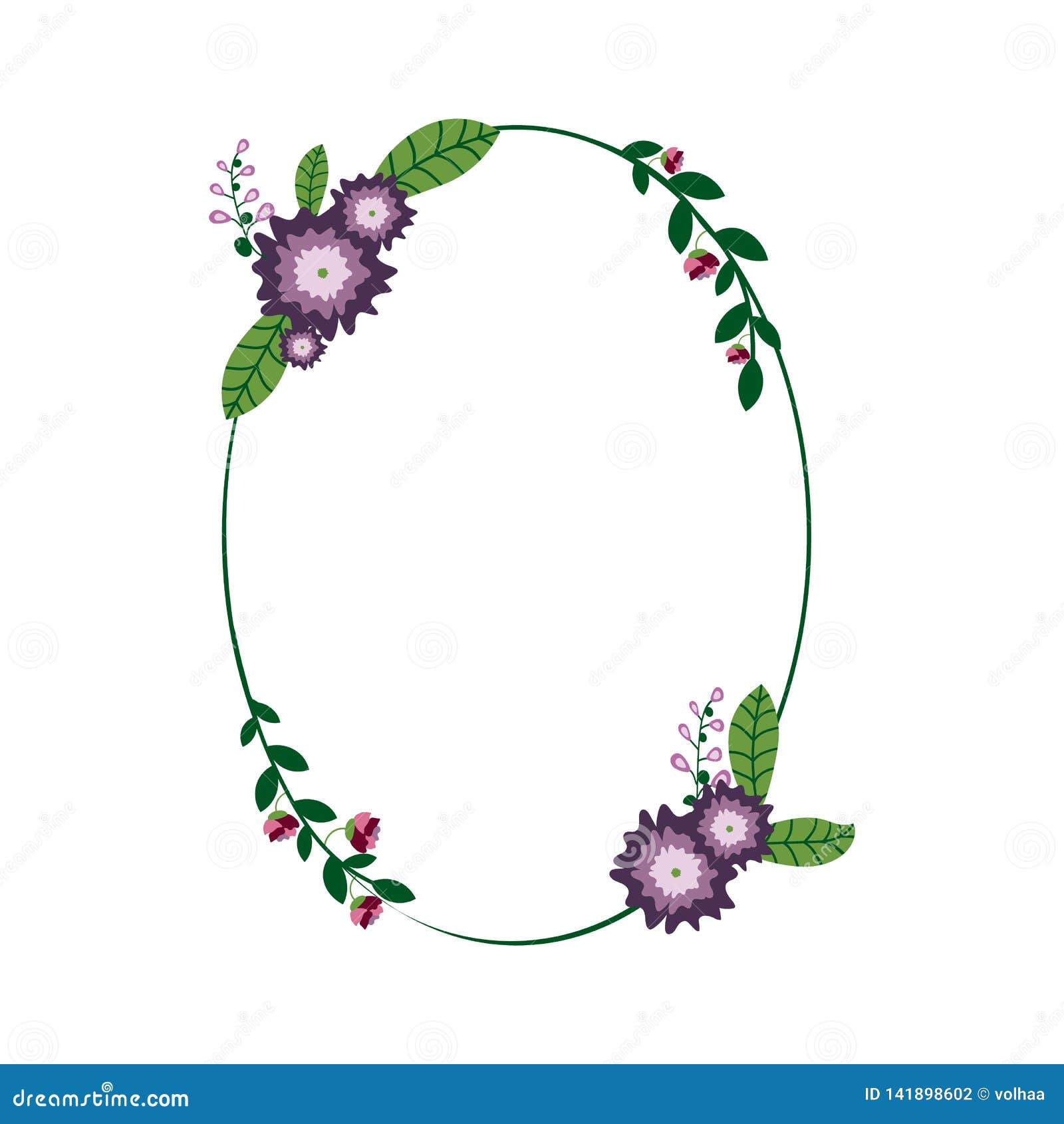 Download Ellipse floral frame stock vector. Illustration of circle ...