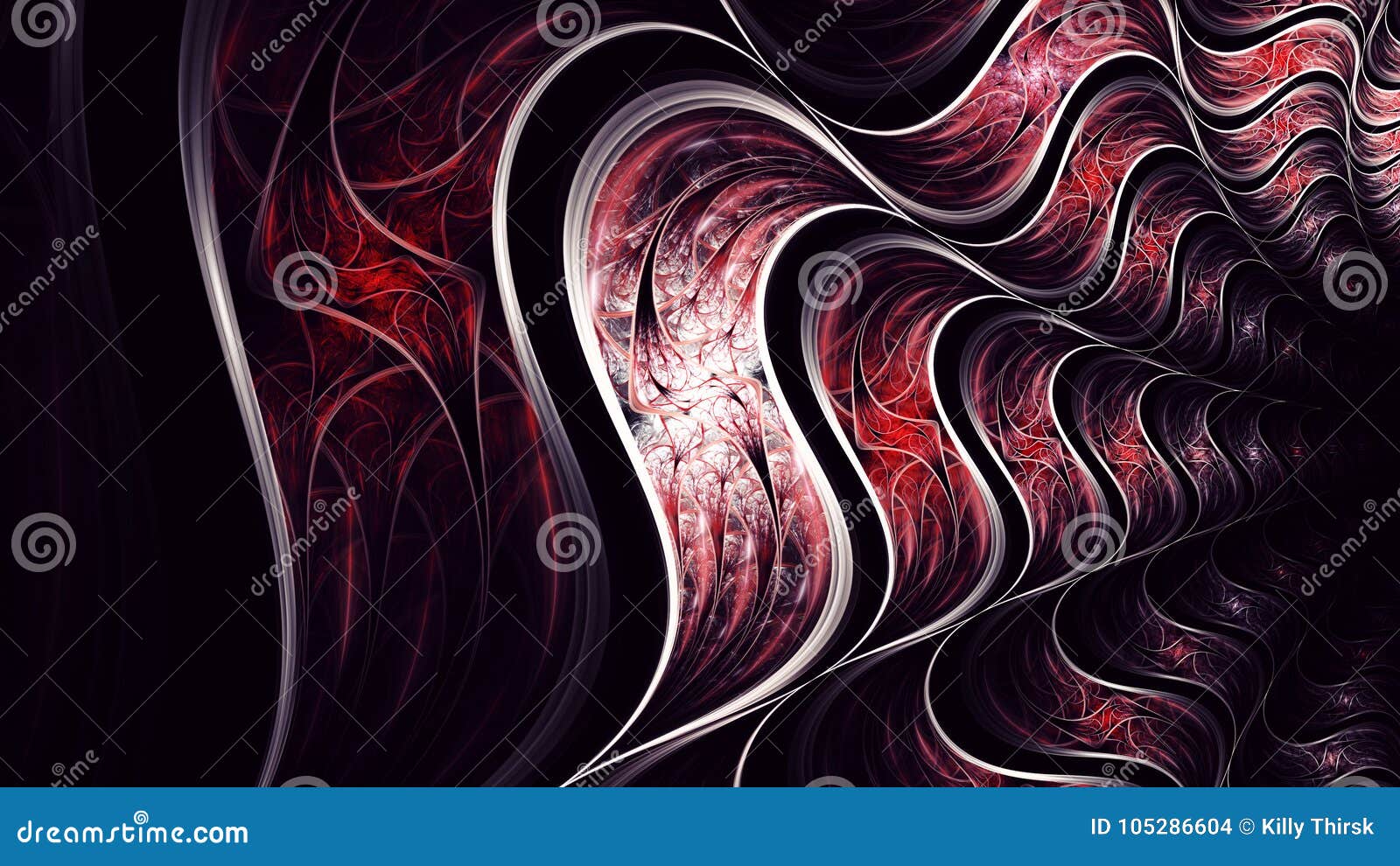 elliptic red endless fractal art
