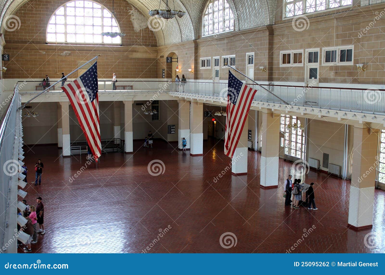 Ellis Island Main hall editorial photography. Image of tourist 25095262