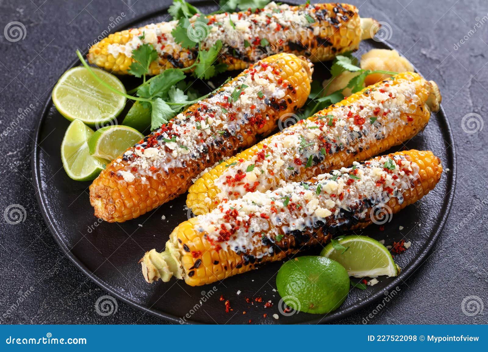 Elotes, Grilled Mexican Street Corn on a Plate Stock Photo - Image of  rustic, chili: 227522098