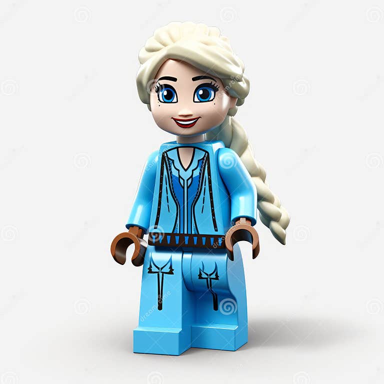 Elsa Frozen Minifigure: Detailed 3d Character Illustration in Unreal
