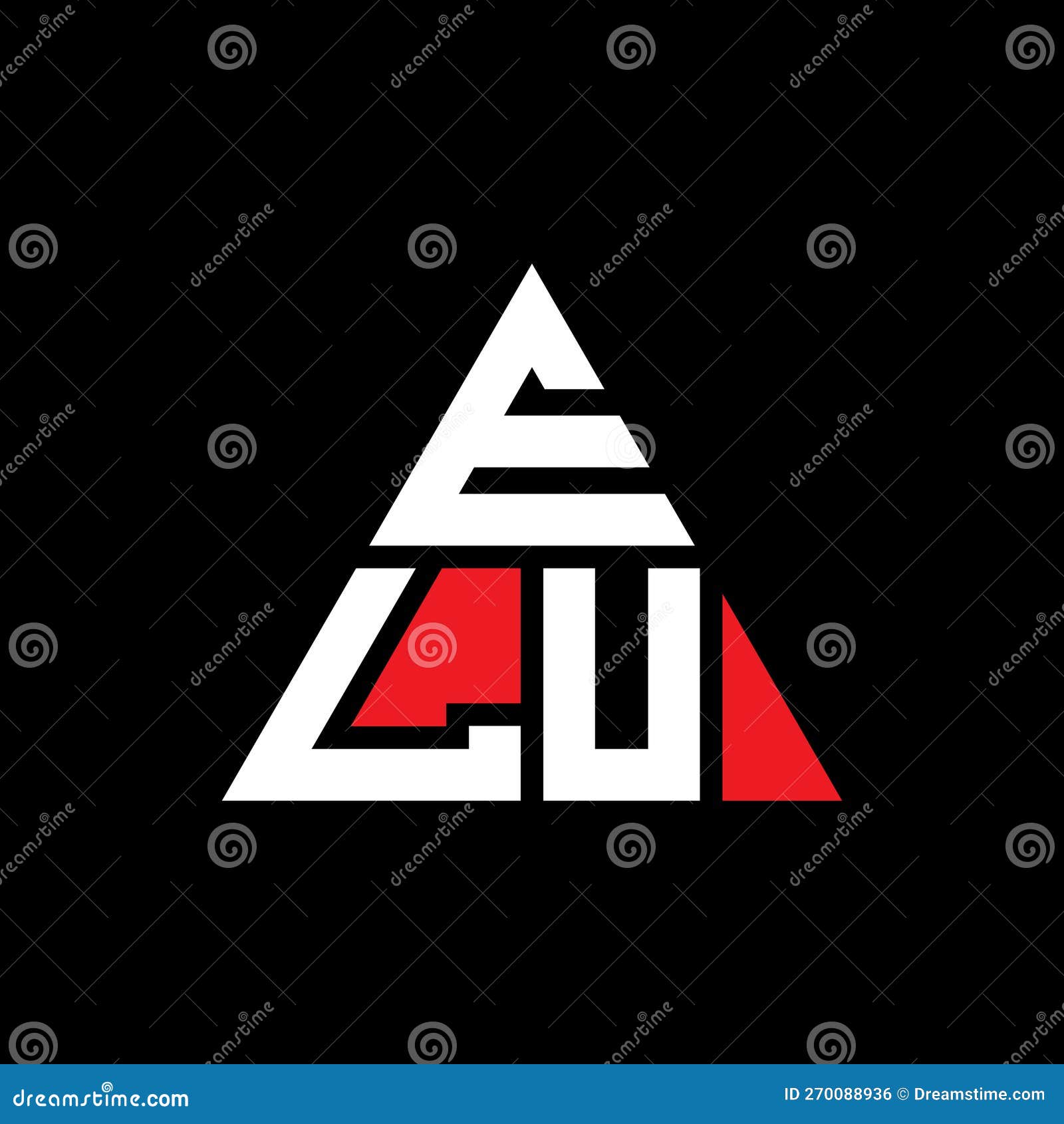 elu triangle letter logo  with triangle . elu triangle logo  monogram. elu triangle  logo template with red
