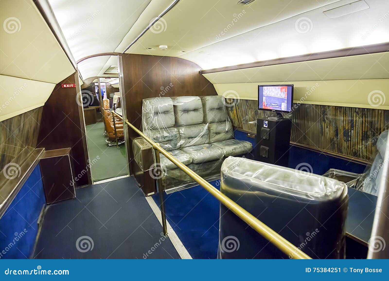 Elvis Presleys Private Airplane Lounge Area Editorial Photo - Image of