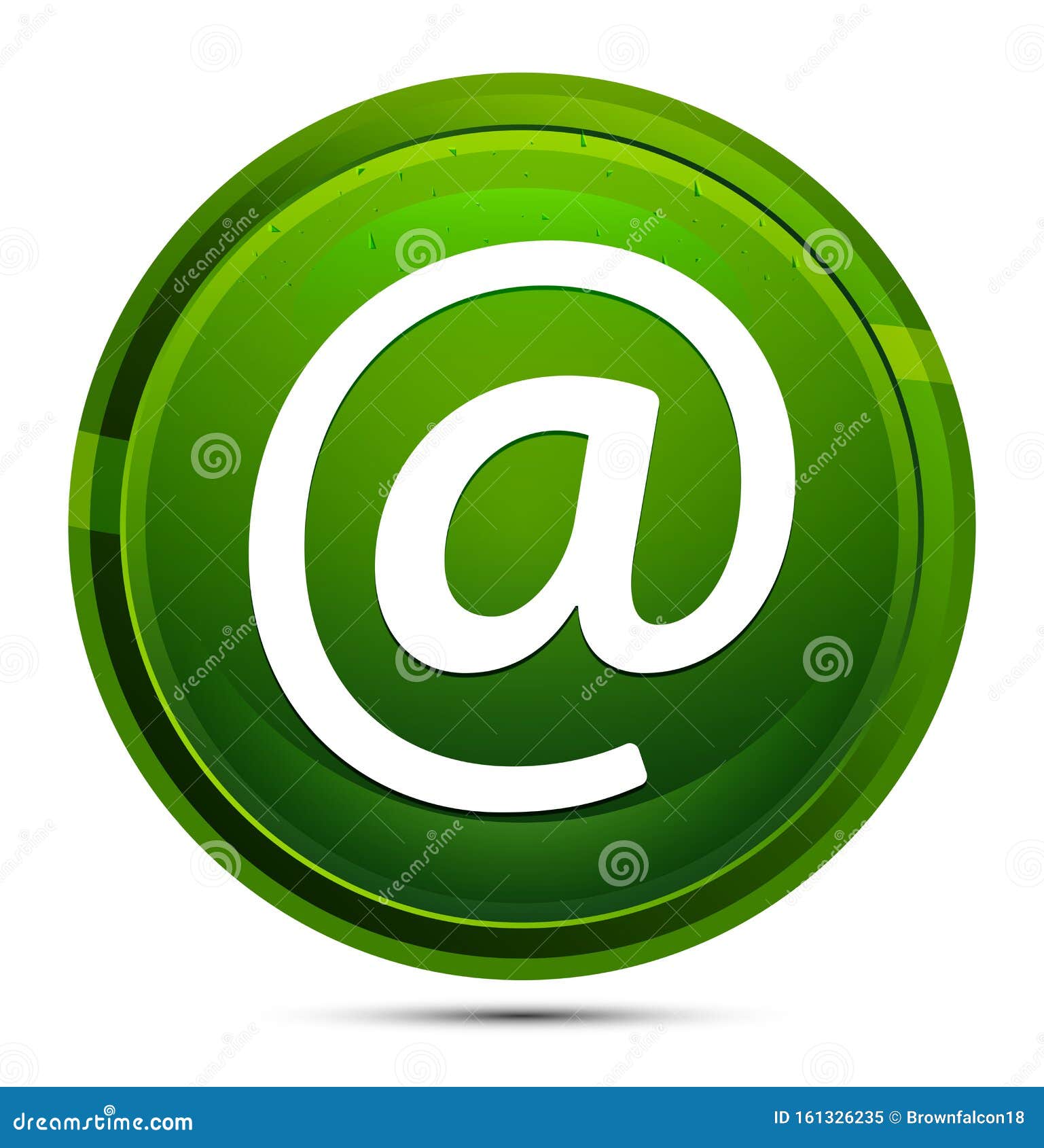 Email Address Icon Glassy Green Round Button Illustration Stock Vector