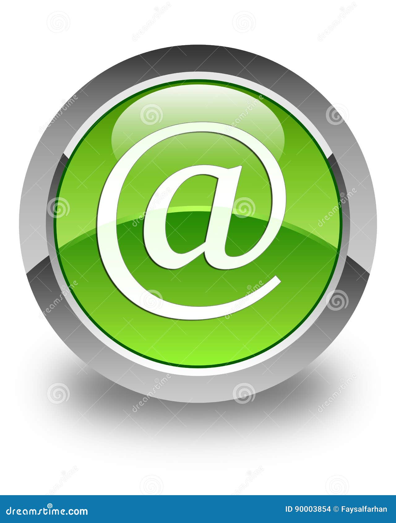 Email Address Icon Glossy Green Round Button Stock Illustration