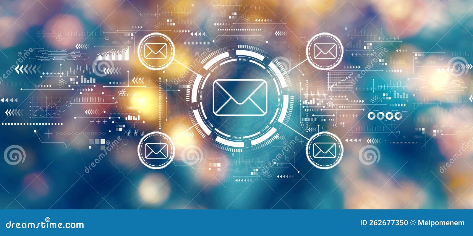 Email Concept with Blurred City at Night Stock Photo Image of emails