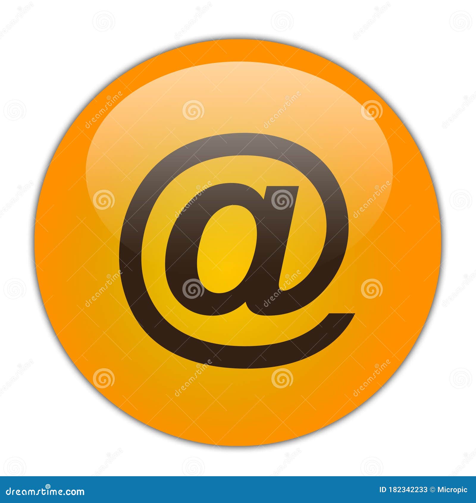 Email Internet Orange Round Crystal Gradient Button Stock ...