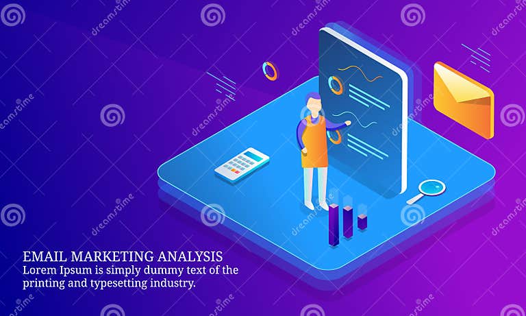 Email Marketing Analysis, Businessman Analyzing Email Open, Engagement ...