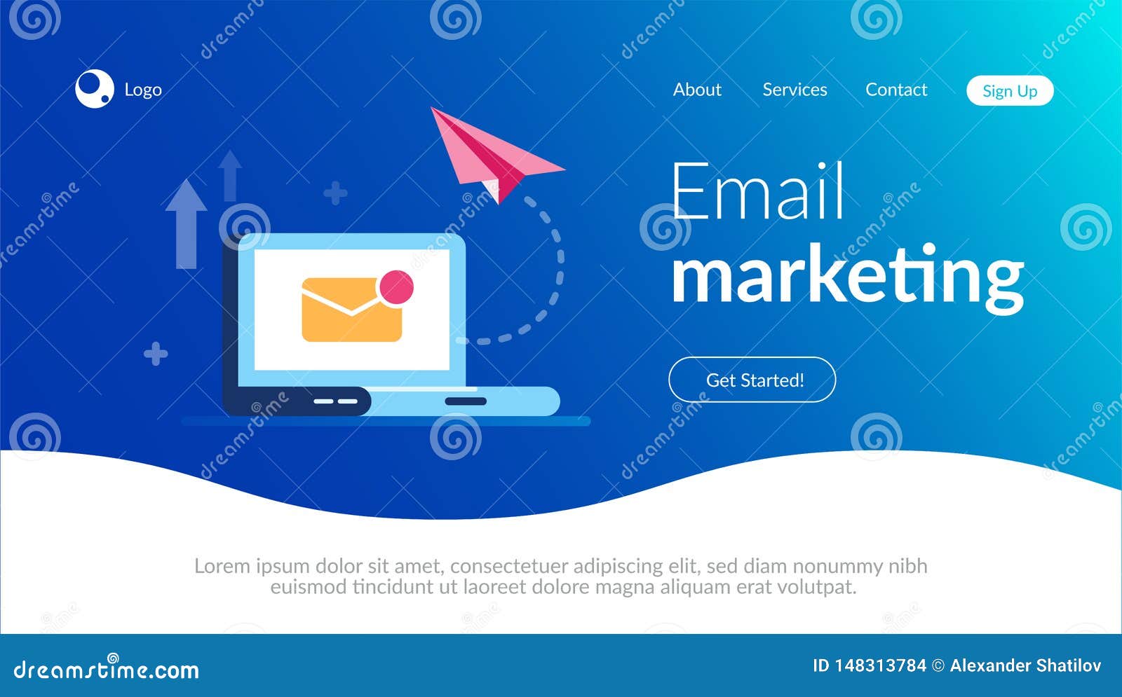 Email Marketing Concept. New Close Letter and Paper Aircraft on the ...