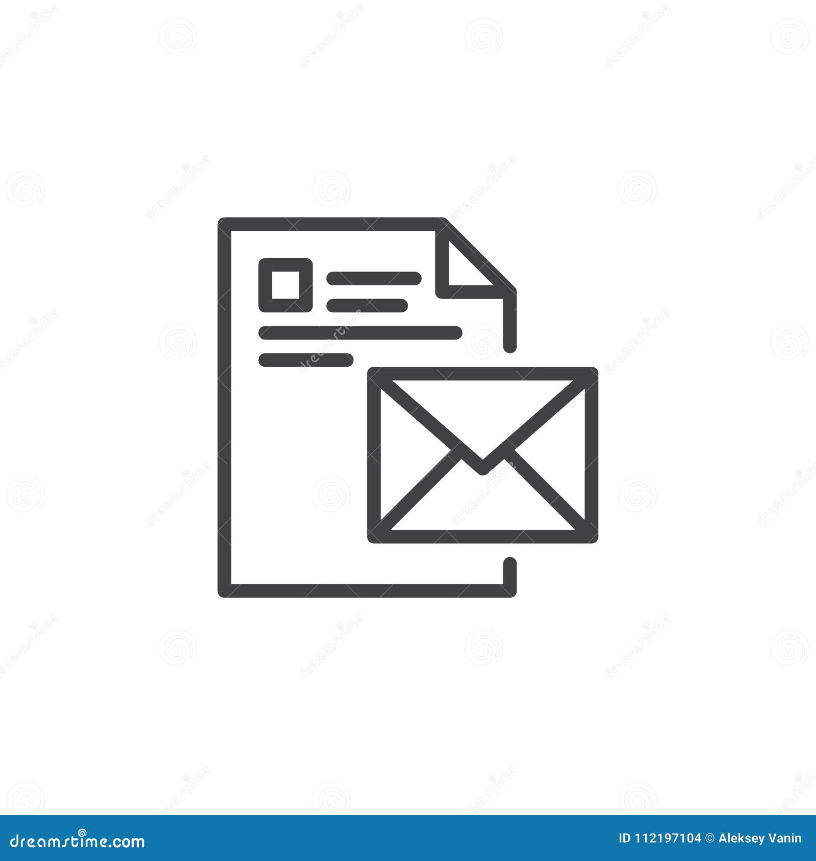 Email message outline icon stock vector. Illustration of newsletter