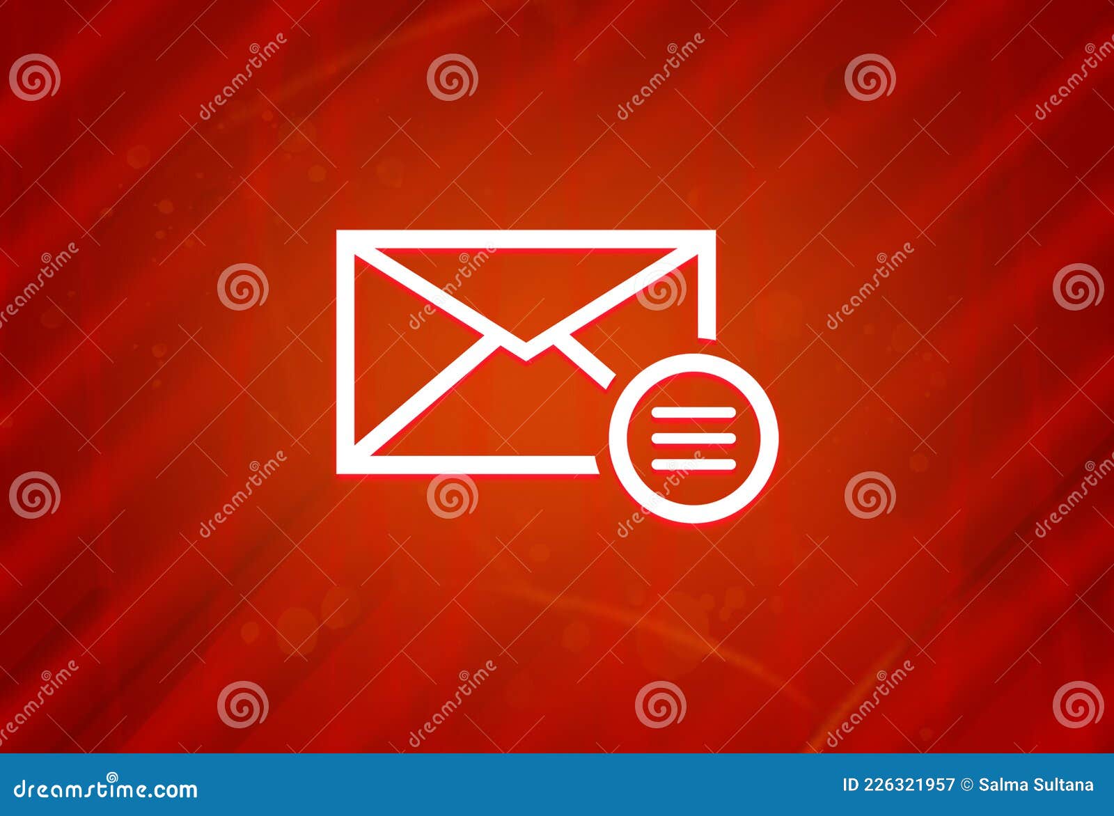 Email Option Icon Isolated on Abstract Red Gradient Magnificence ...
