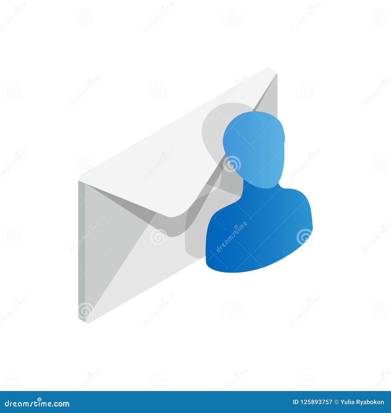 Email Recipient Icon, Isometric 3d Style Stock Illustration