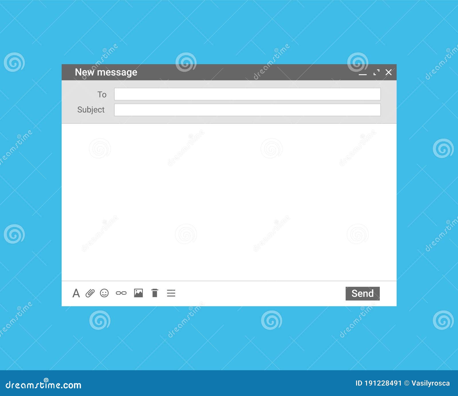 Email Template Mail Mockup Window Browser Blank Screen Gmail Template Message Ui Interface Stock Vector Illustration Of Field Isolated 191228491