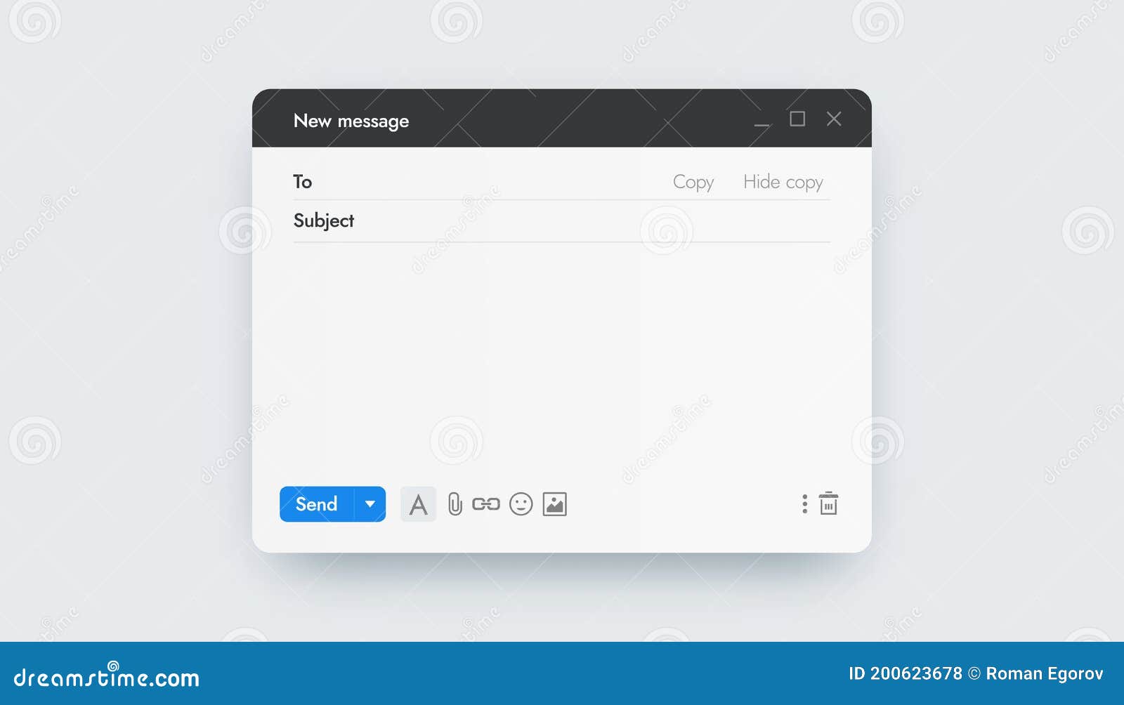 Email Template. Online Messenger Interface Mockup, Sending Letter Throughout Request Letter For Internet Connection Template