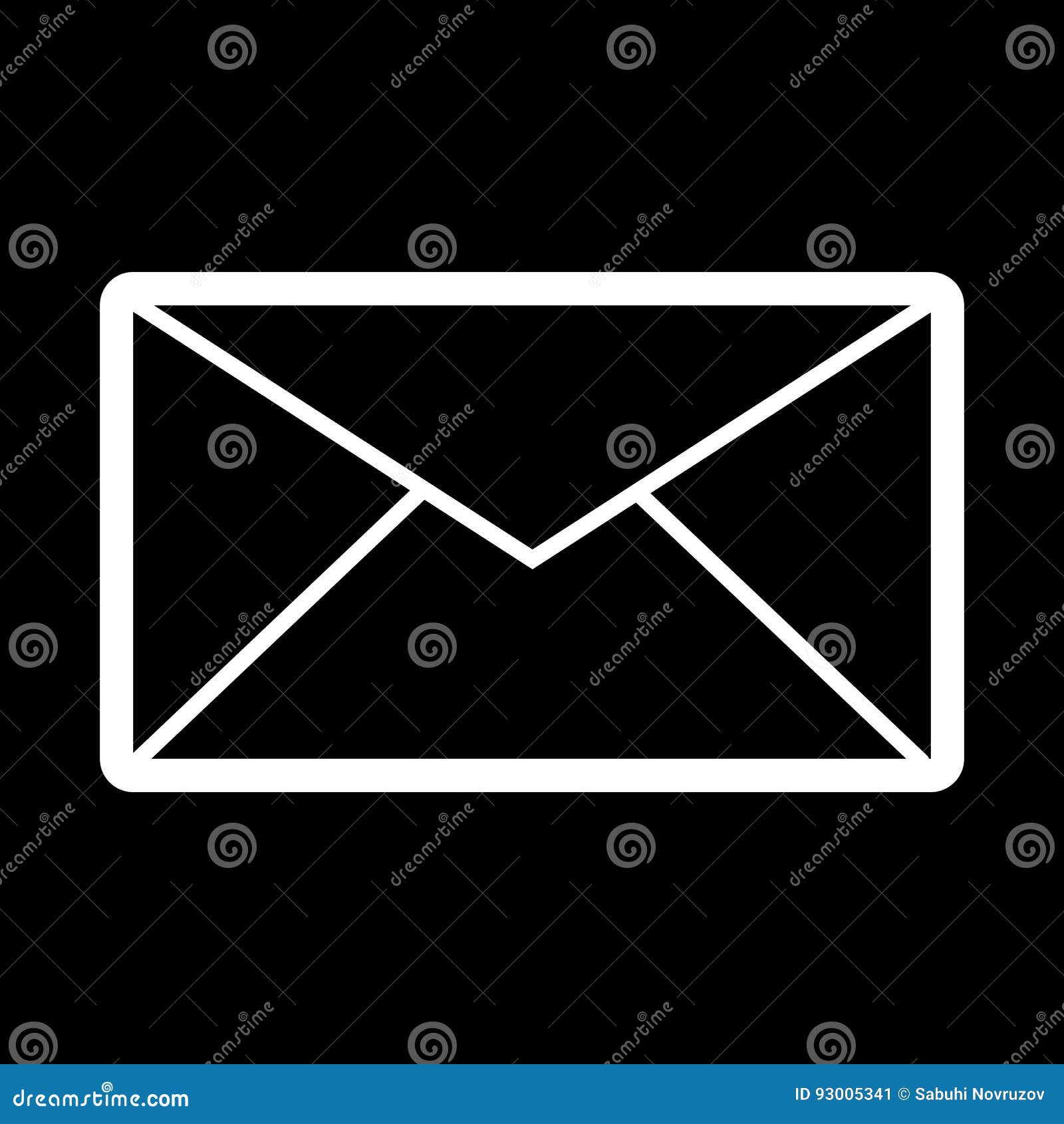 Email Vector Icon. Black and White Mail Illustration. Outline Linear