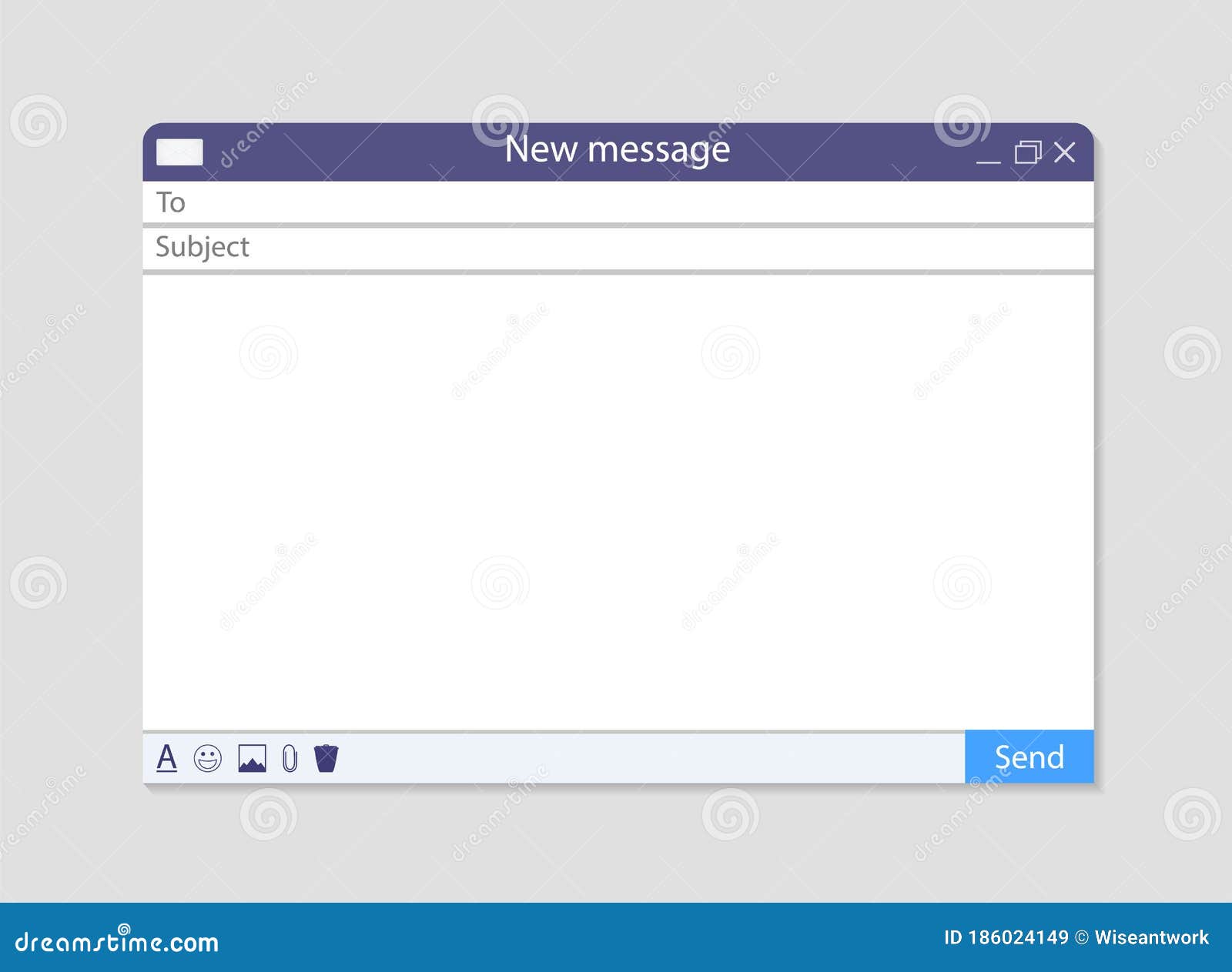 Download Email Window Mail Template With Interface Blank Send Message In Screen Of Browser Mockup Of New Email Letter Design Frame With Stock Vector Illustration Of Contact Layout 186024149