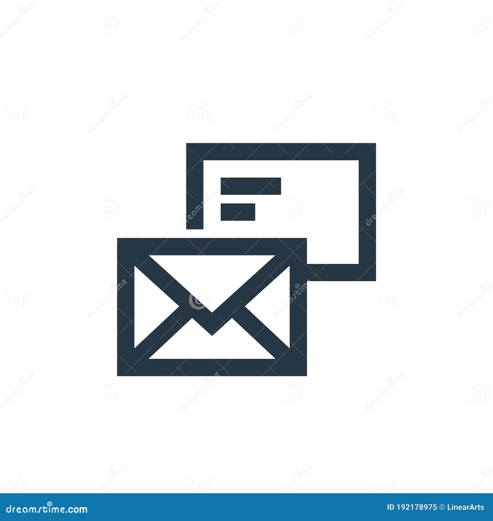 Emails Icon Vector from Marketing Concept. Thin Line Illustration of