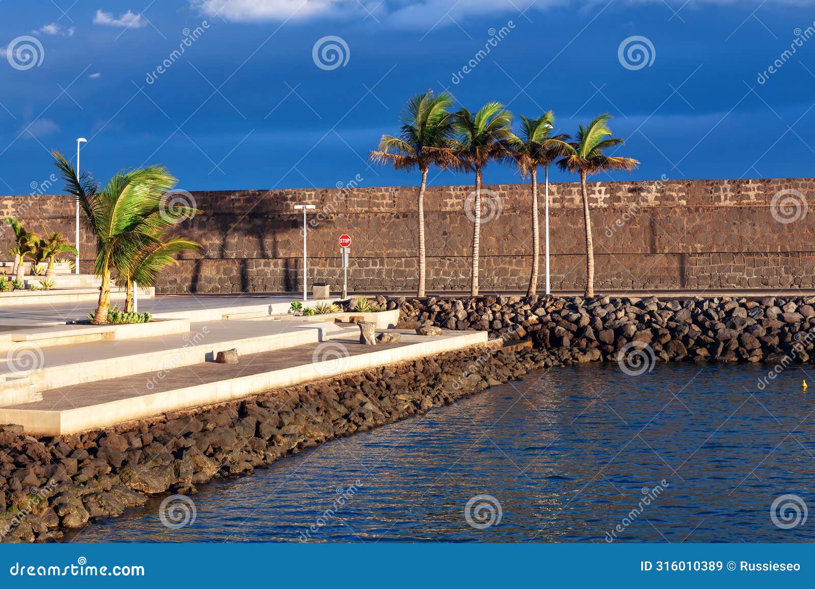embankment of arrecife city of lanzarote