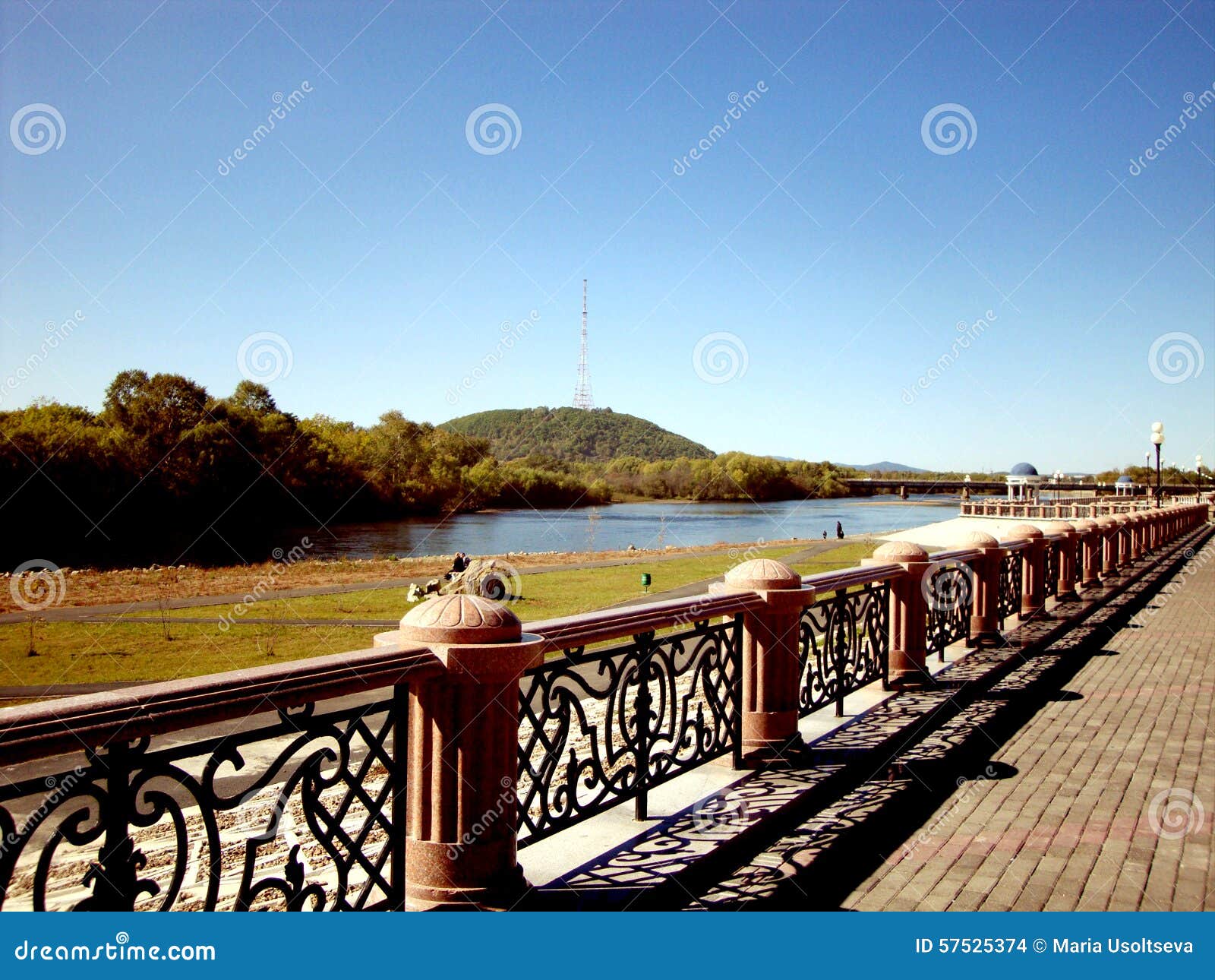 Embankment near the bridge over the river