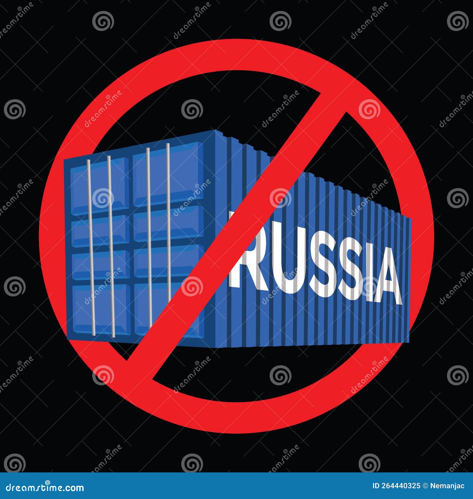 Embargo Concept, Cargo Container Stock Illustration Illustration of