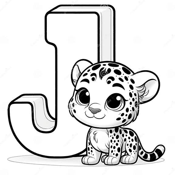 Animal Alphabet J Coloring Page Stock Illustration Illustration of