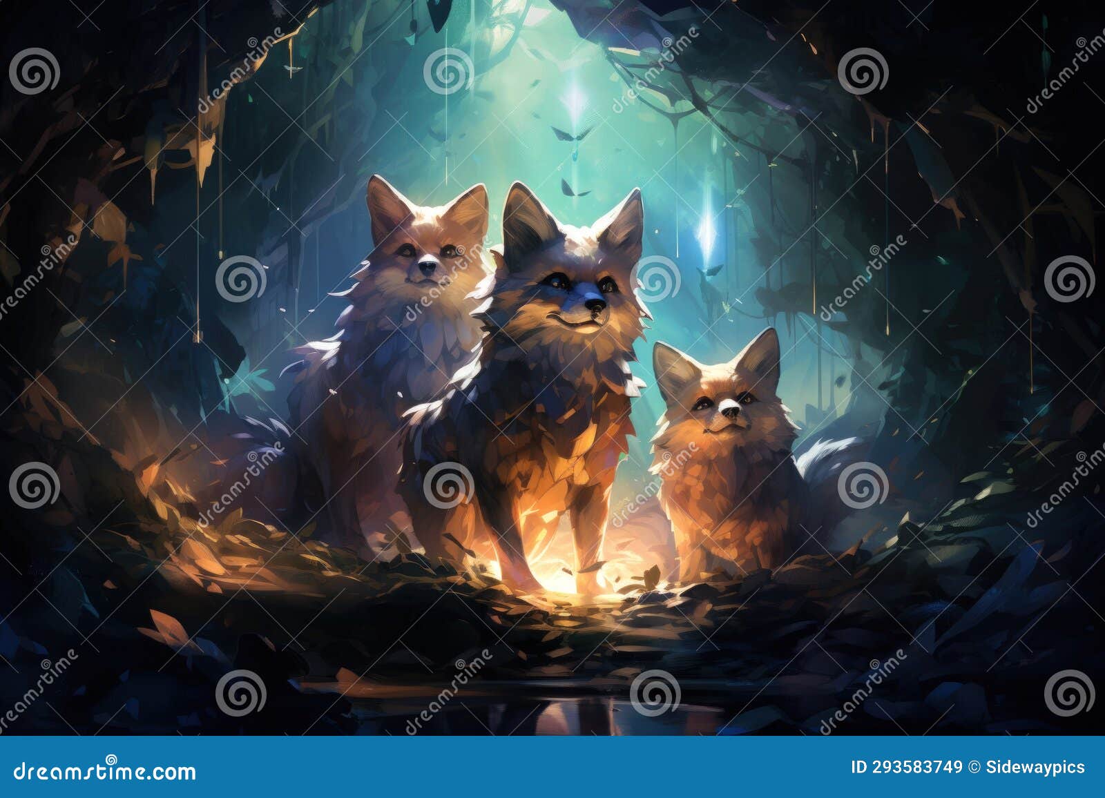 cunning -shifting foxes with magical abilities - generative ai