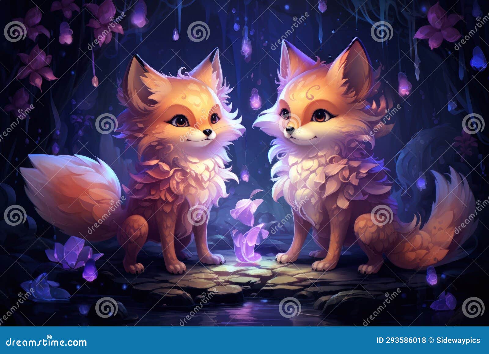 cunning -shifting foxes with magical abilities - generative ai