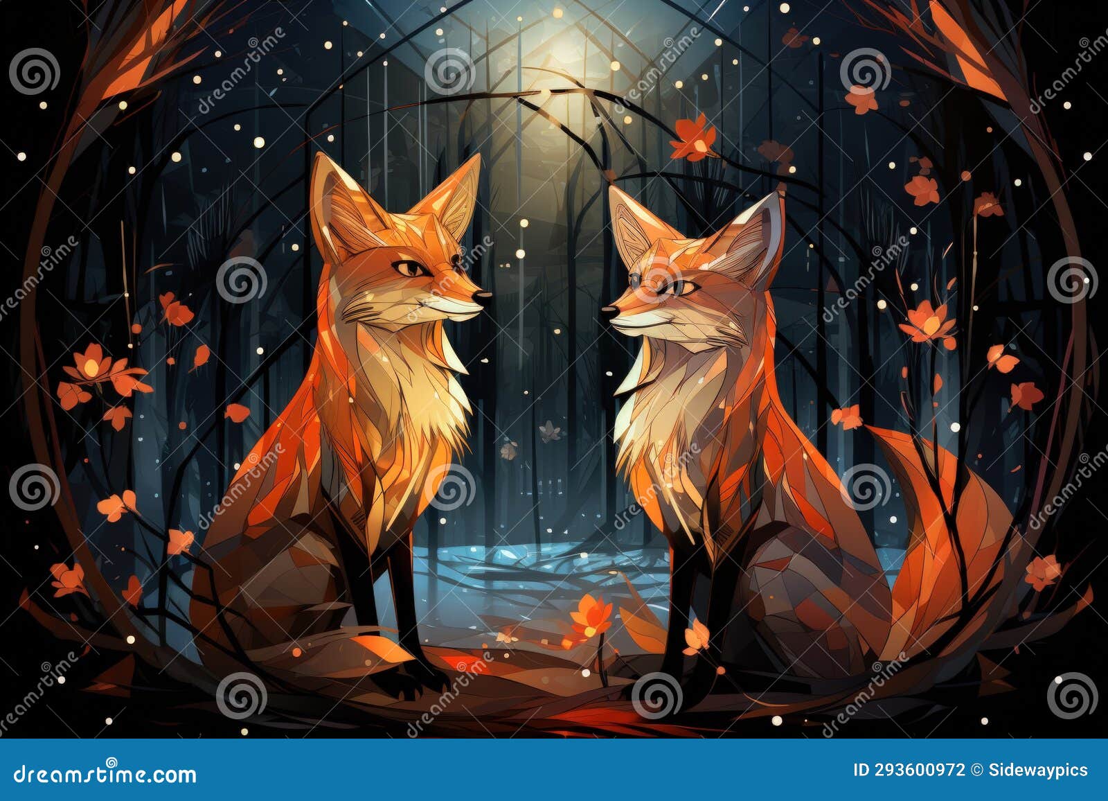 cunning -shifting foxes with magical abilities - generative ai