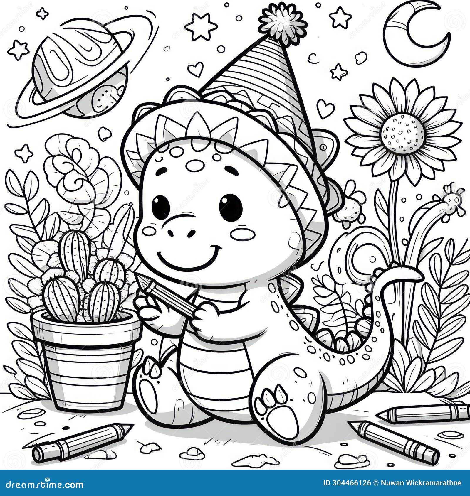 Prehistoric Playtime: Little Dino Trex 3D Coloring Book Bliss Royalty