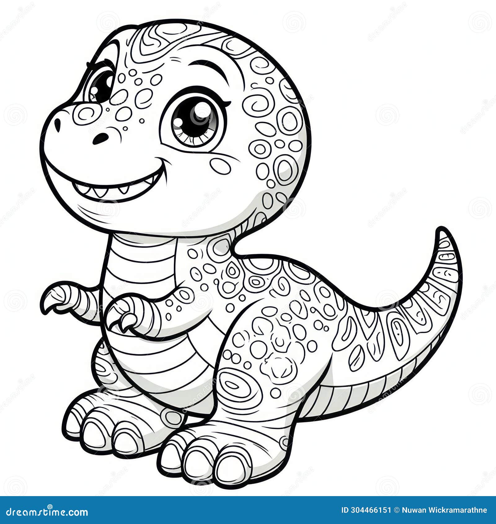 Prehistoric Playtime: Little Dino Trex 3D Coloring Book Bliss Stock