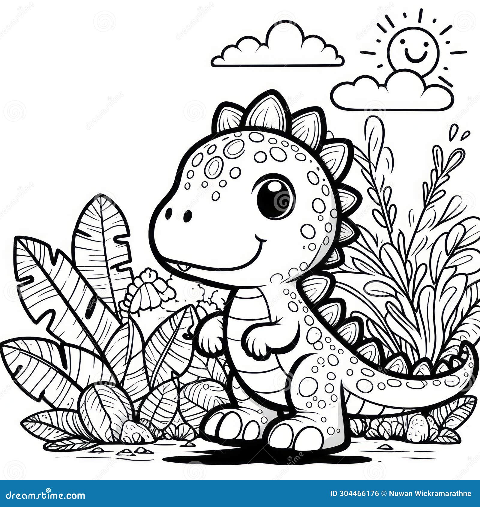 Prehistoric Playtime: Little Dino Trex 3D Coloring Book Bliss Royalty