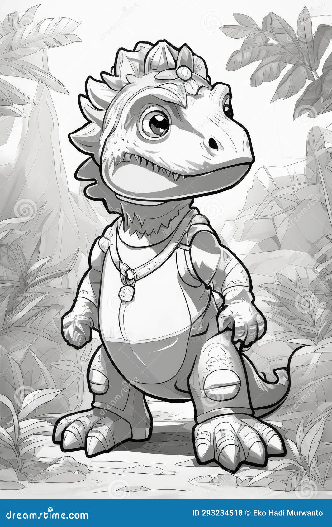 Roaring Fun: T-Rex Coloring Book and Illustrations for Kids Stock